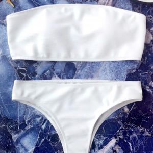White bandeau bikini top